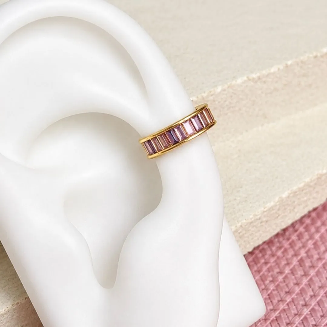 PIERCING BAGUETE TONS DE ROSA E LILAS