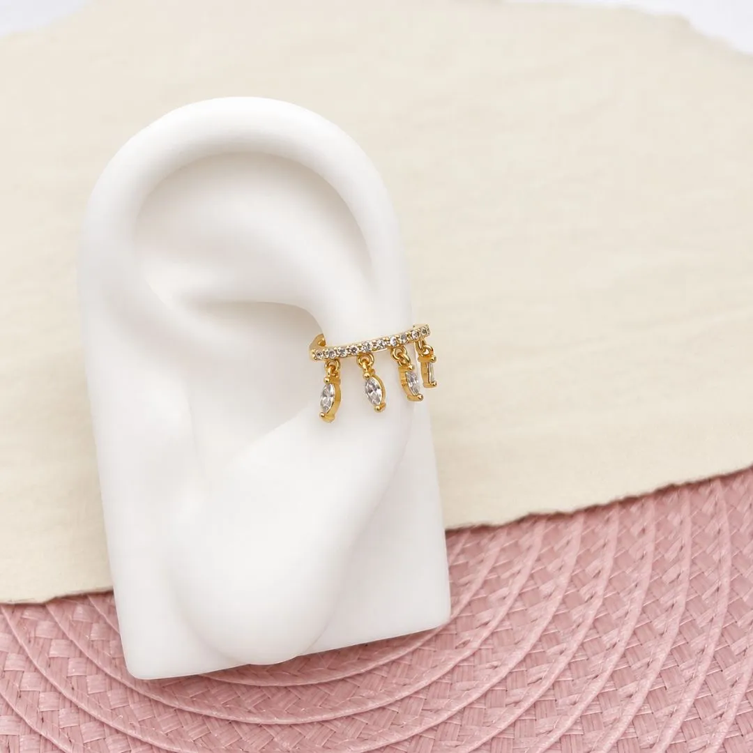 PIERCING FAKE CRAVEJADO COM PINGENTES