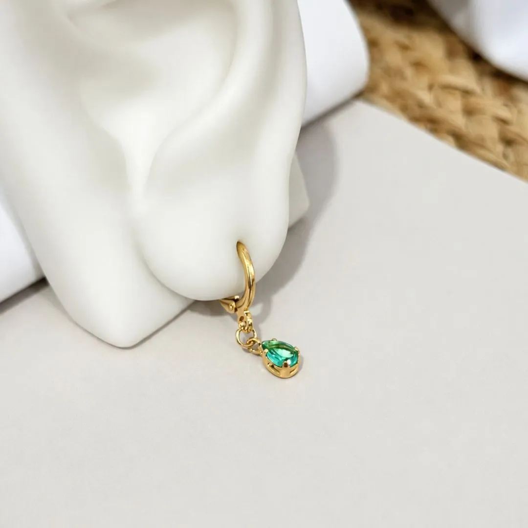 BRINCO ARGOLA CLICK GOTA TURMALINA