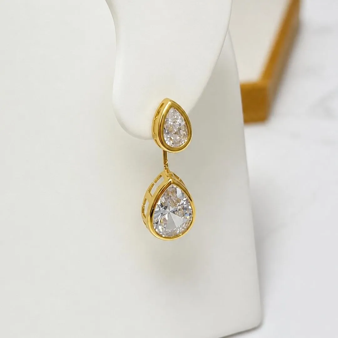 BRINCO EAR JACKET VIRGÍNIA ZIRCONIA GOTA