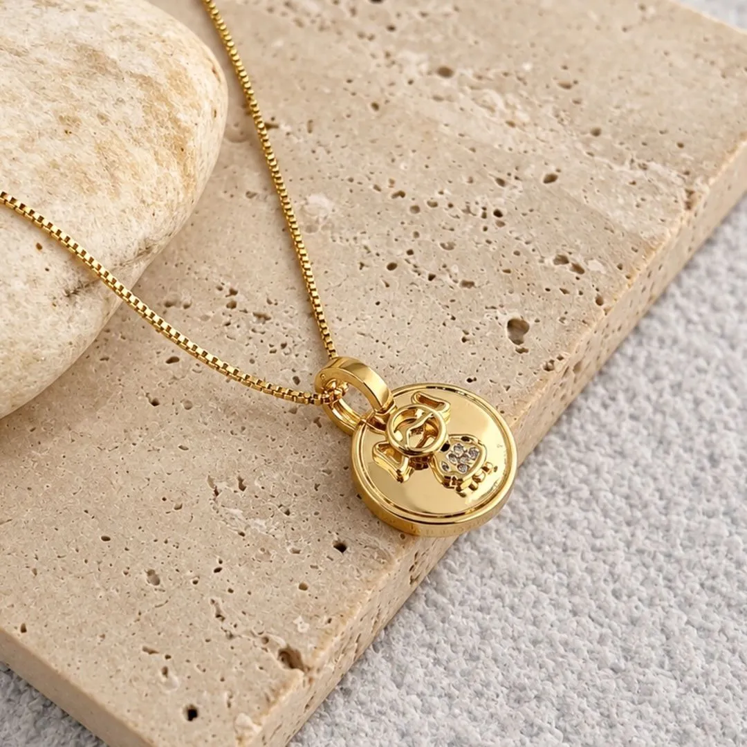 COLAR MINI MEDALHA REDONDA - MENINA