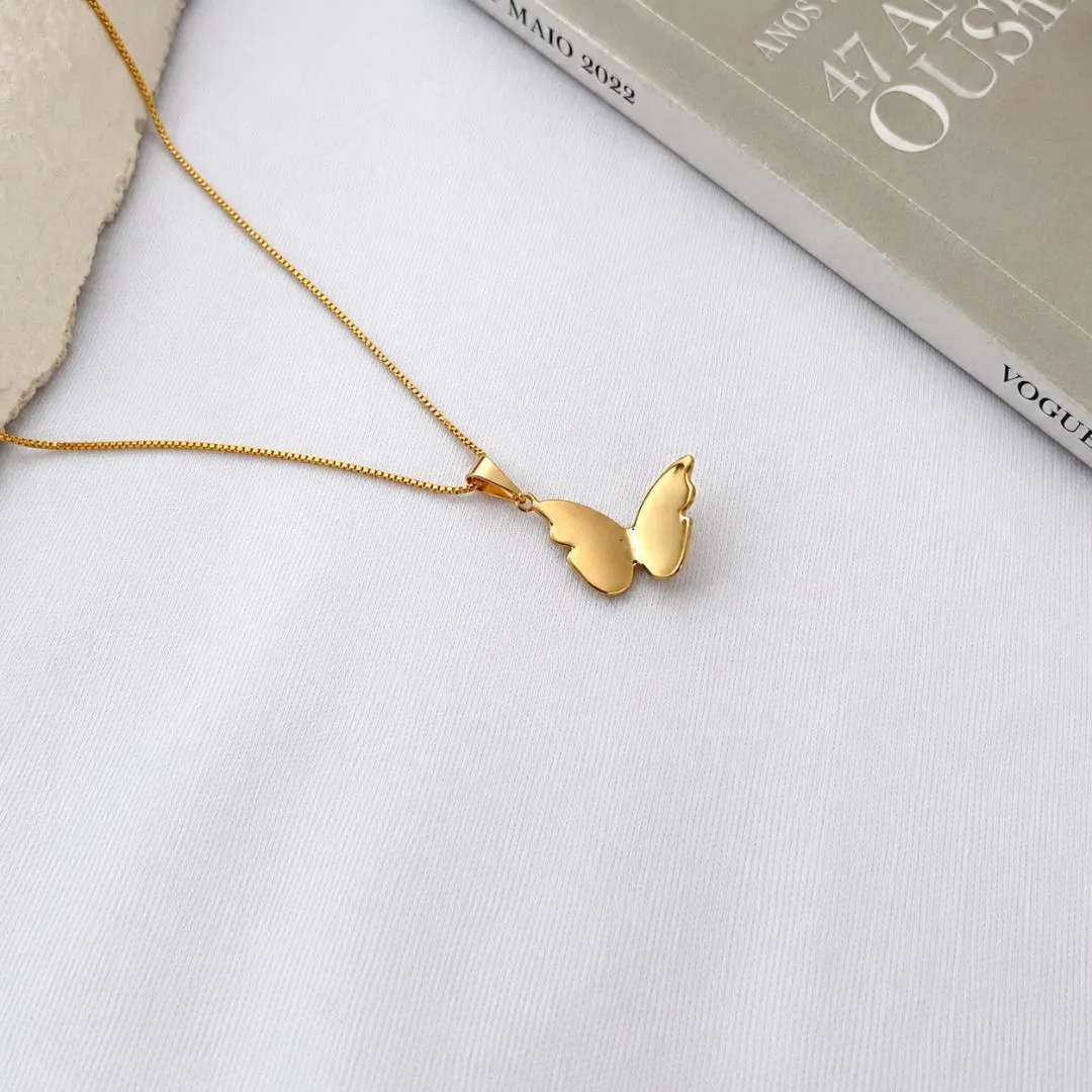 COLAR PINGENTE BORBOLETA LISA 2CM