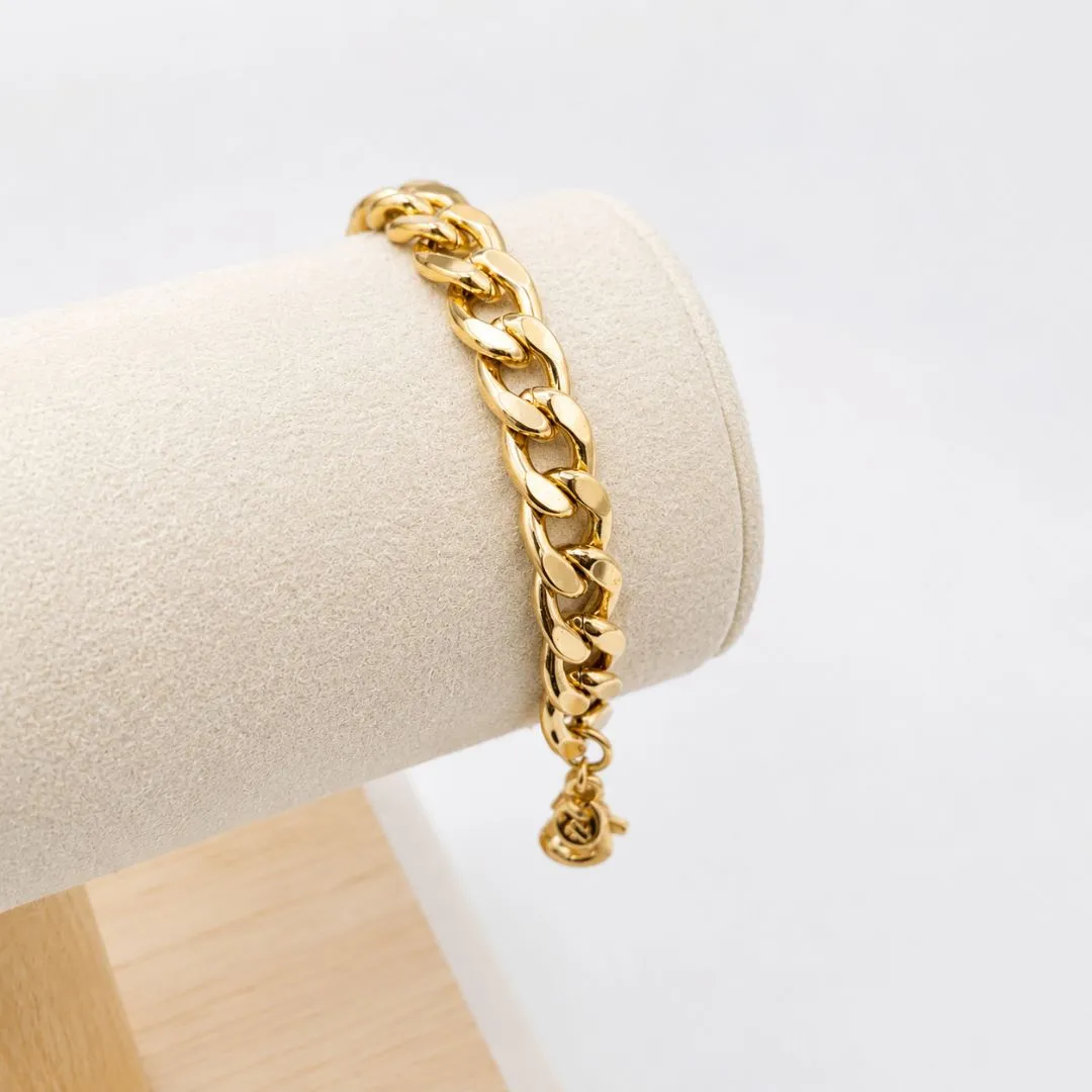 PULSEIRA ELO GRUMET FEMININA 8MM COM EXTENSOR