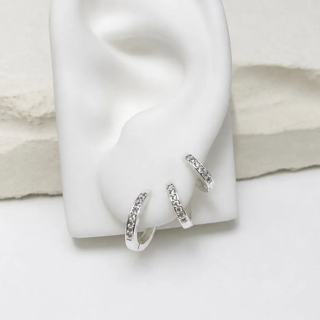 TRIO ARGOLA ARTICULADA FINA ZIRCONIAS