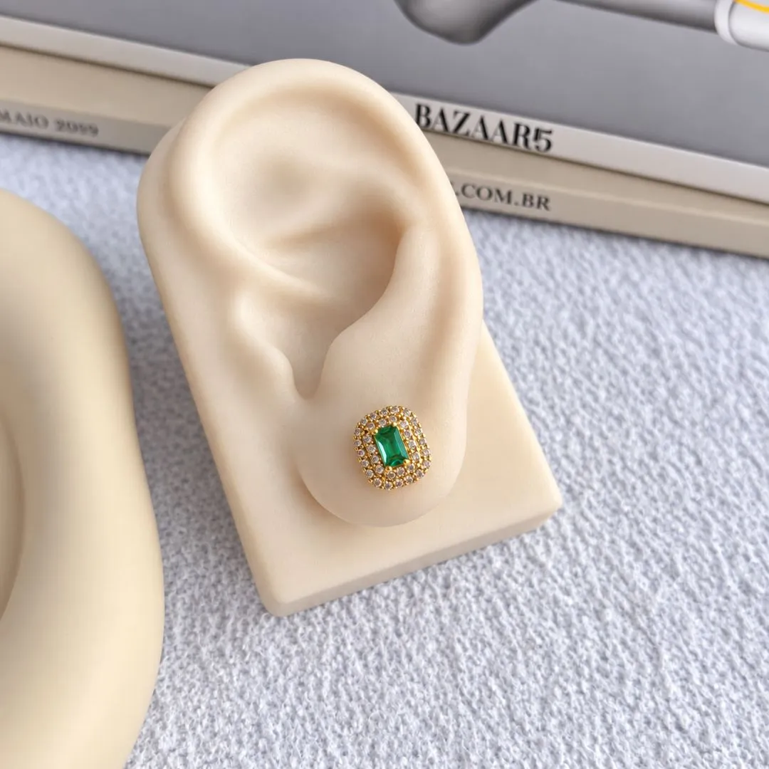 BRINCO RETANGULAR COM MICRO ZIRCONIAS - TURNALINA