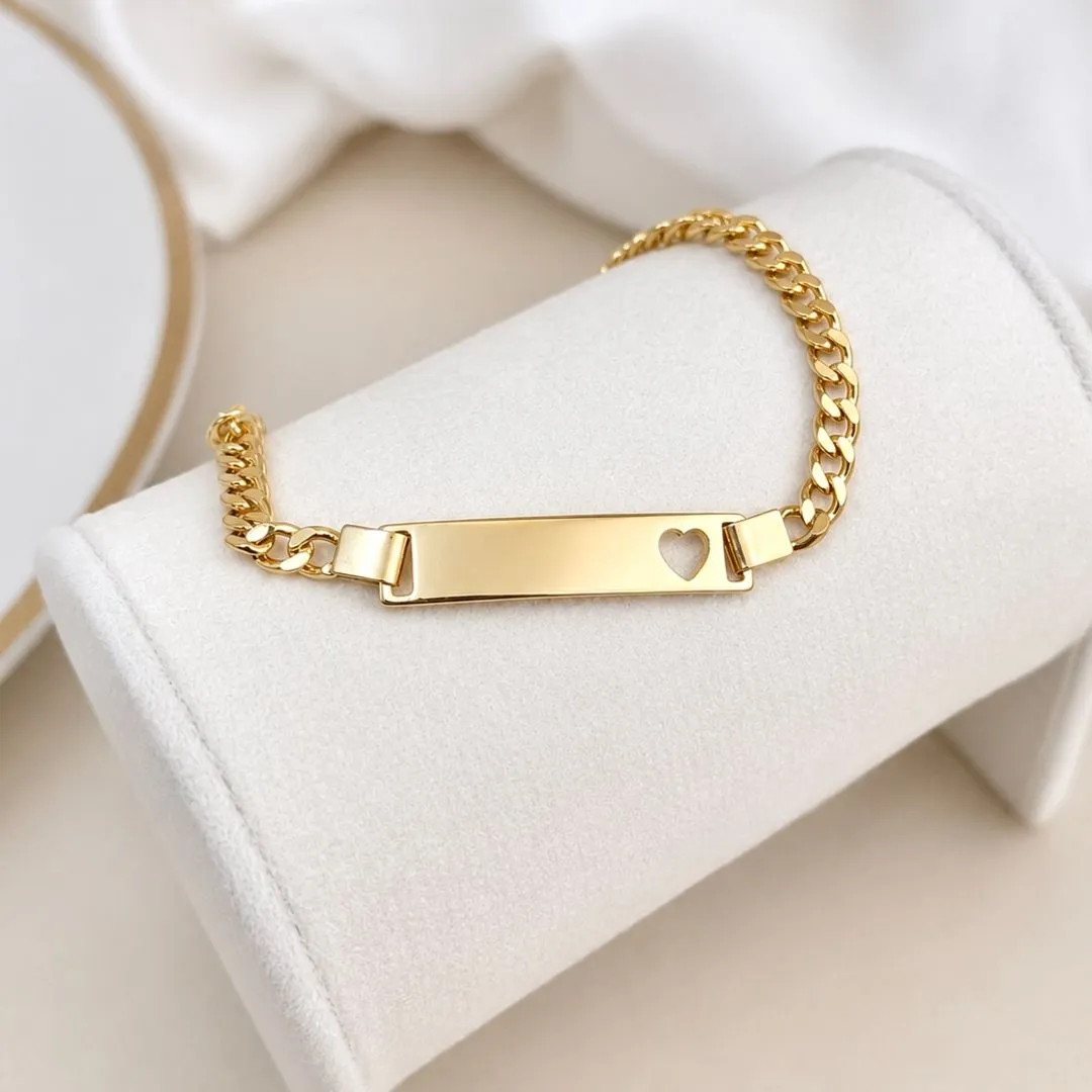 PULSEIRA INFANTIL PLACA COM CORAÇÃO VAZADO